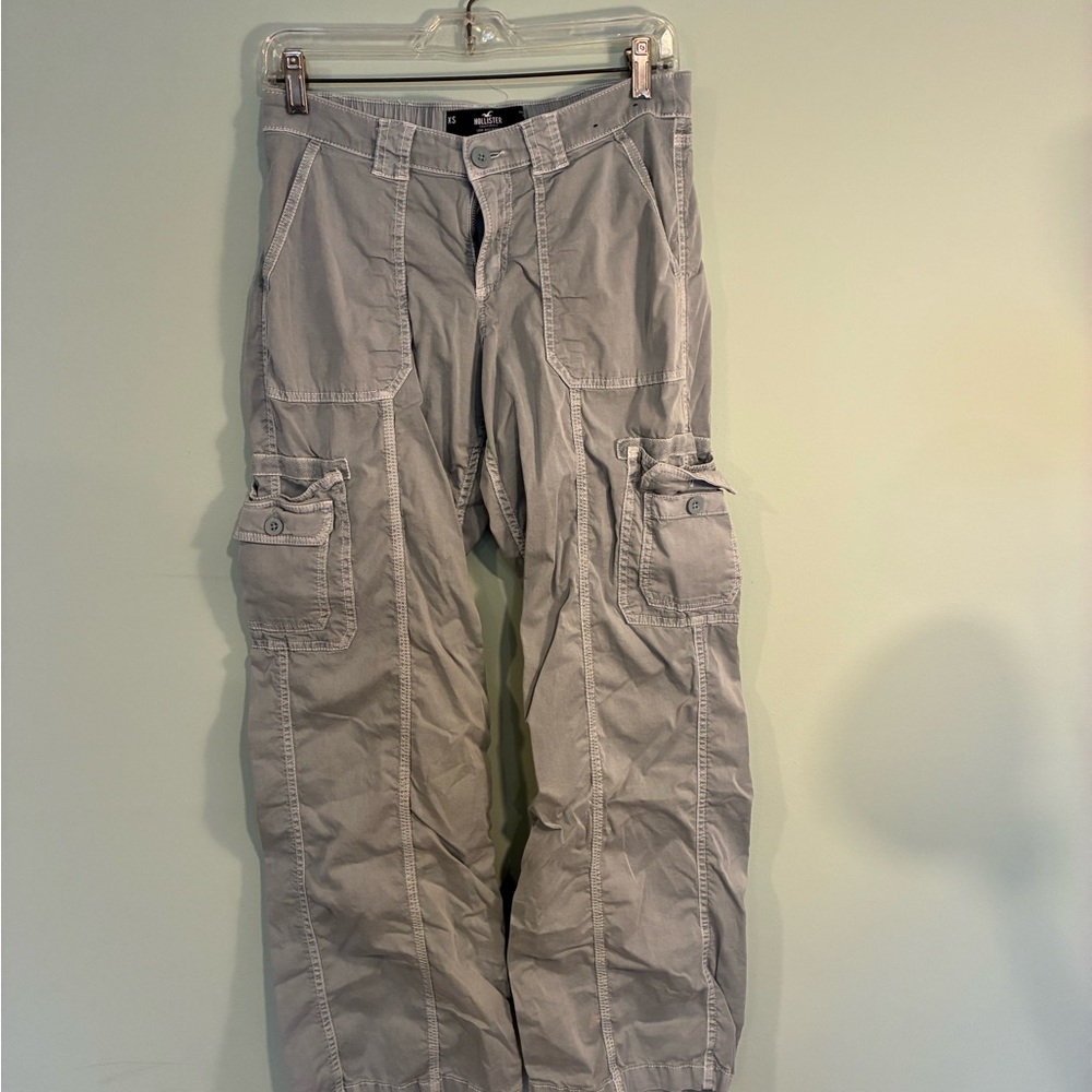 Hollister Light Gray Cargo Pants for Women